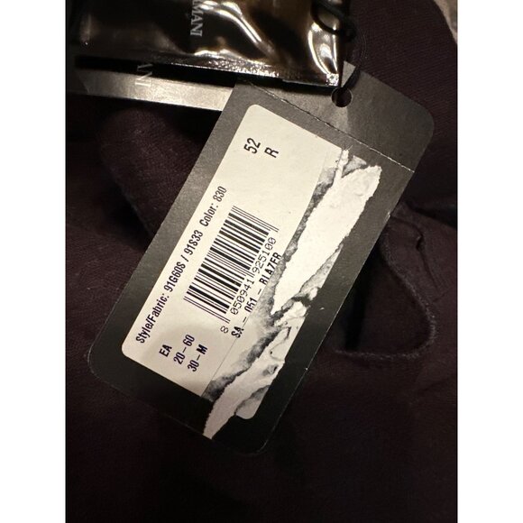 Emporio Armani Mens Burgundy Blazer Jacket 52R Slim Fit Cotton Blend New w Tags - Picture 7 of 10